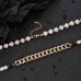 Glemay Pearl Necklace for Men Cuban Link Chain with Pearl for Men Hiphop Jewelry for Men Teen Boys-G32-gold