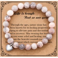 Glemay Get Well Soon Gifts for Women Natural Stone Bracelet Inspirational Bracelet for Women Girls…