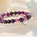 Glemay Get Well Soon Gifts for Women Natural Stone Bracelet Inspirational Bracelet for Women Girls-G46-Purple